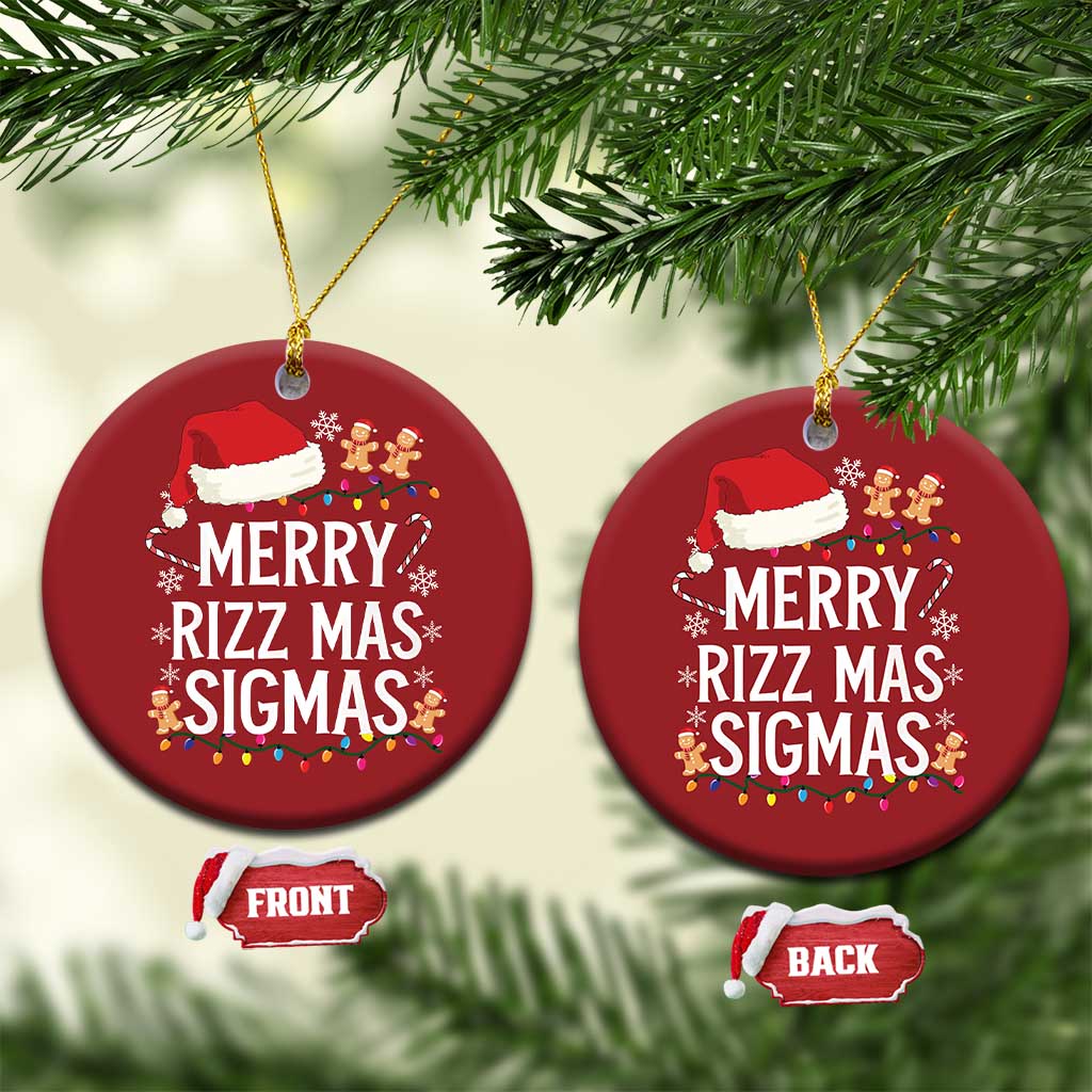 Funny Santa Rizz Xmas Christmas Ornament Merry Rizzmas Sigmas TS02