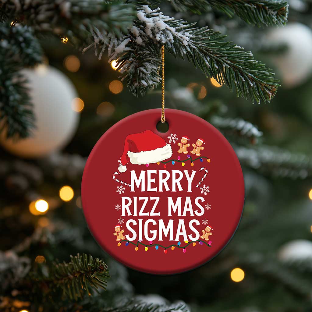Funny Santa Rizz Xmas Christmas Ornament Merry Rizzmas Sigmas TS02