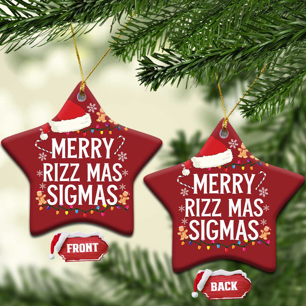 Funny Santa Rizz Xmas Christmas Ornament Merry Rizzmas Sigmas TS02