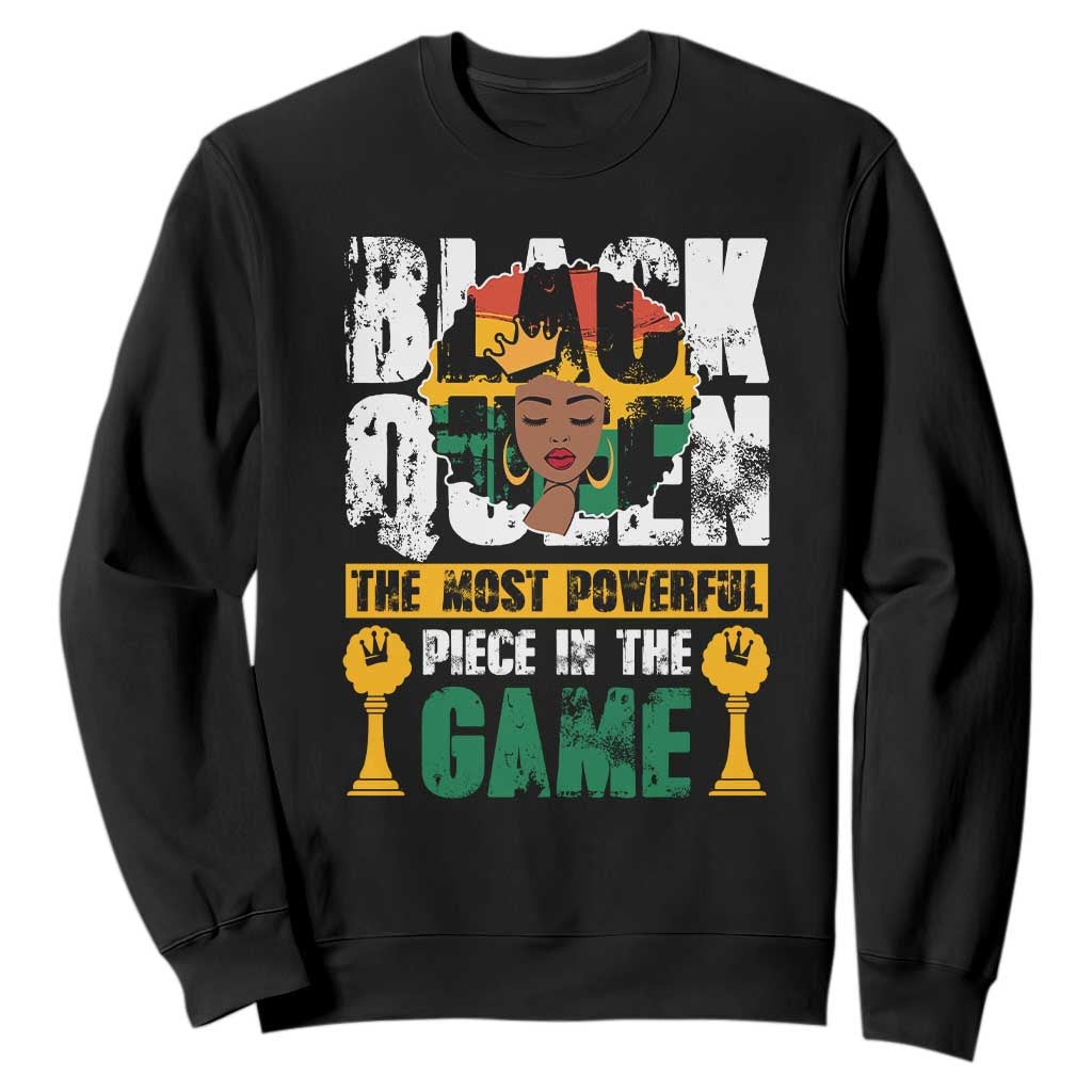 Black Queen Sweatshirt The Most Powerful Piece In The Game Afro Melanin TS02