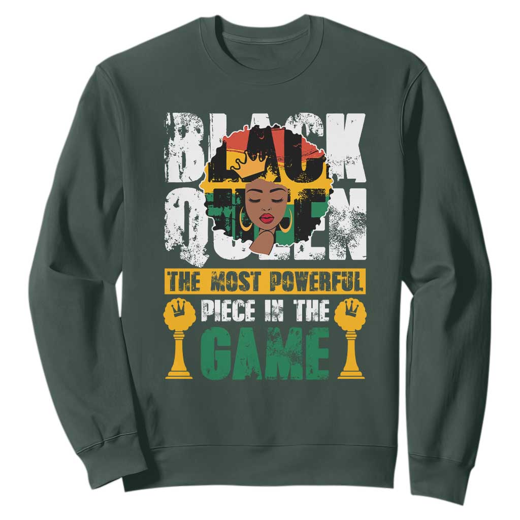 Black Queen Sweatshirt The Most Powerful Piece In The Game Afro Melanin TS02