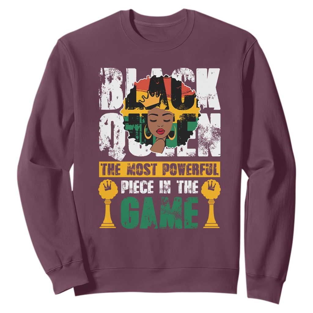 Black Queen Sweatshirt The Most Powerful Piece In The Game Afro Melanin TS02