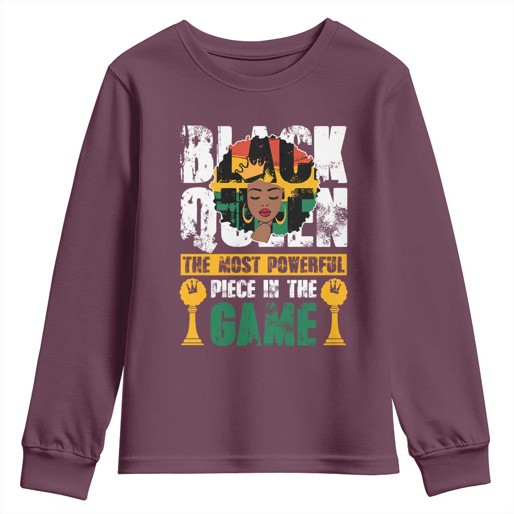 Black Queen Youth Sweatshirt The Most Powerful Piece In The Game Afro Melanin TS02
