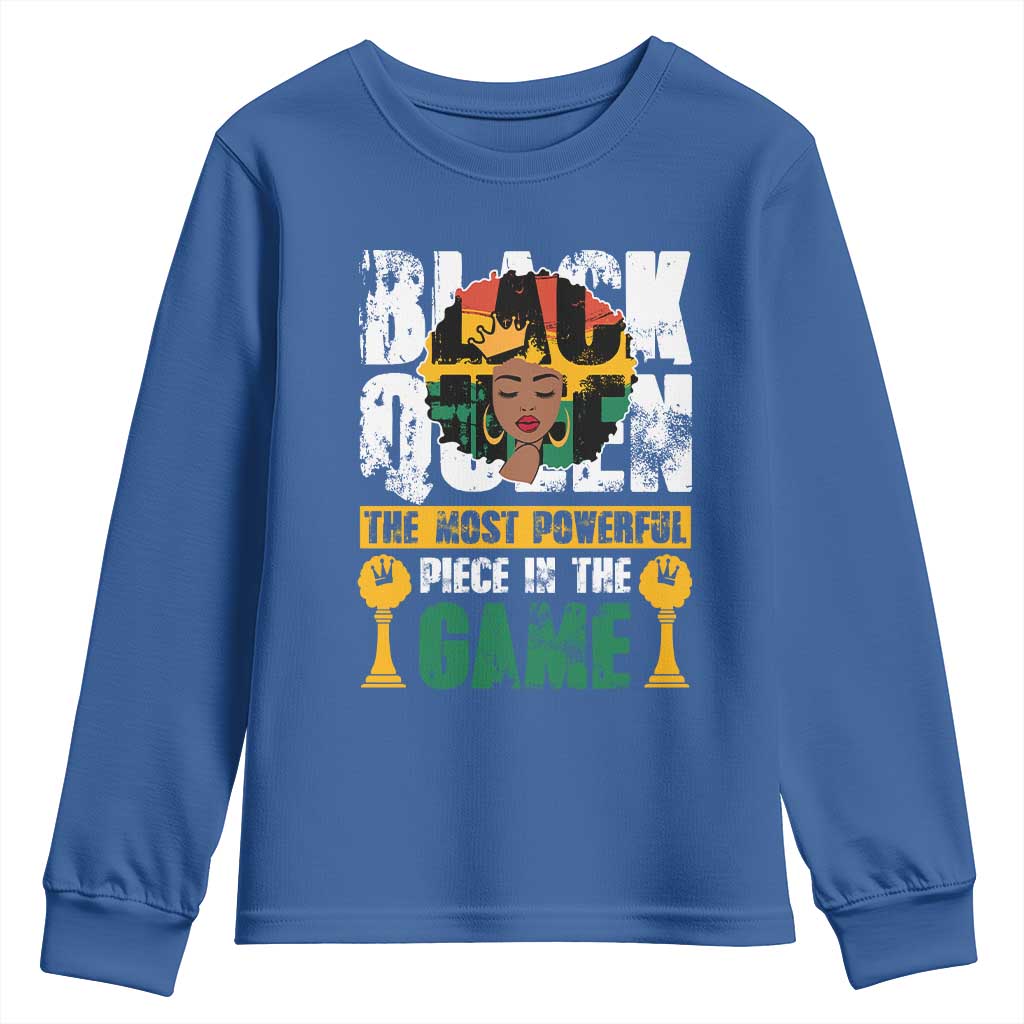 Black Queen Youth Sweatshirt The Most Powerful Piece In The Game Afro Melanin TS02