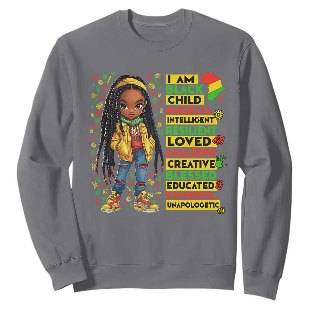 I Am Black Child Locd Girl Sweatshirt African Pride Black History Month TS02