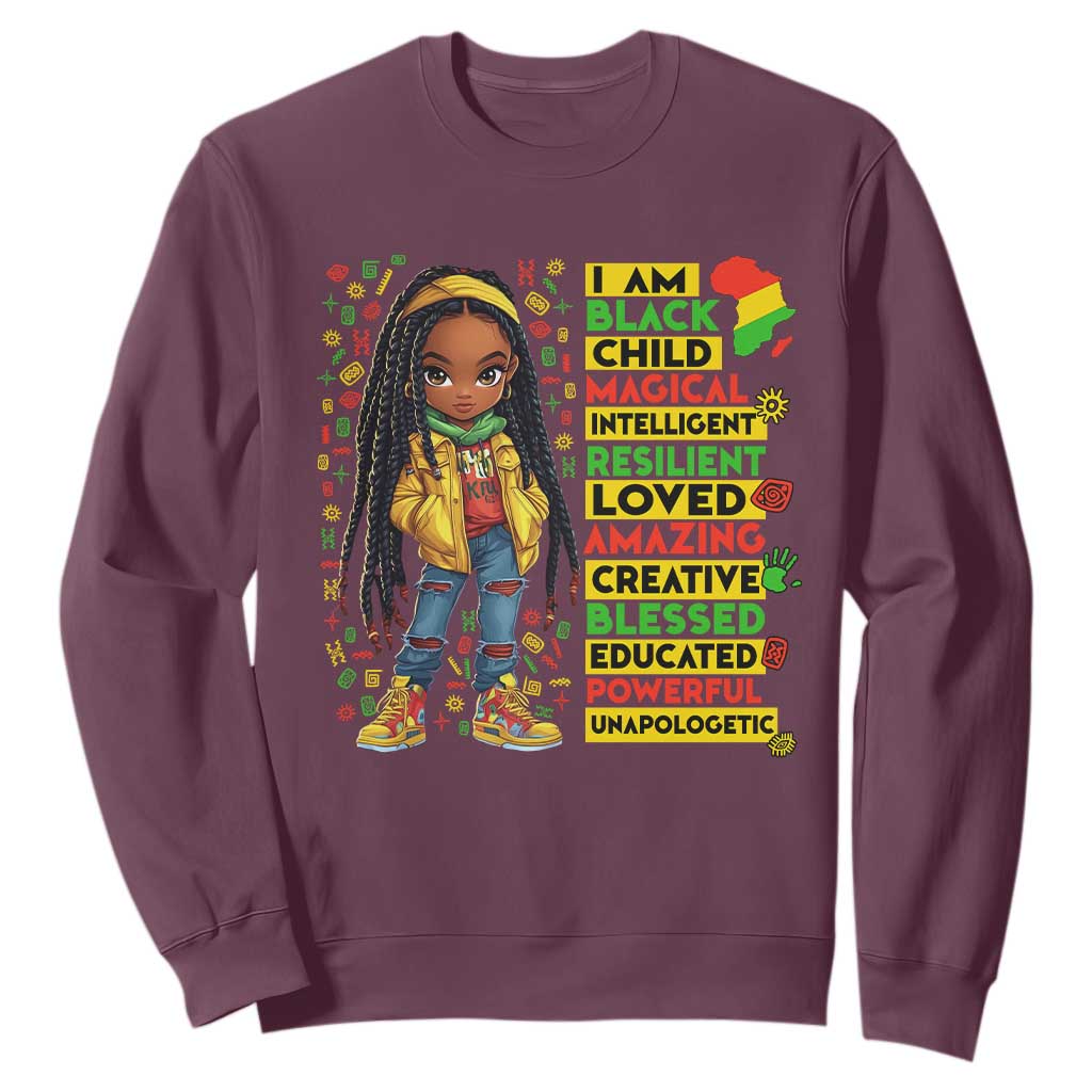 I Am Black Child Locd Girl Sweatshirt African Pride Black History Month TS02