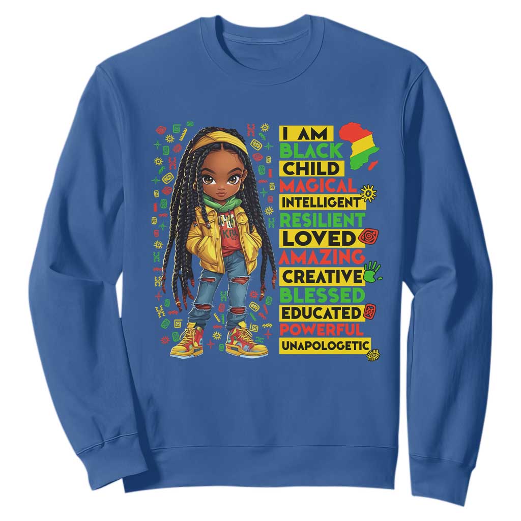 I Am Black Child Locd Girl Sweatshirt African Pride Black History Month TS02