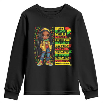 I Am Black Child Locd Girl Youth Sweatshirt African Pride Black History Month TS02