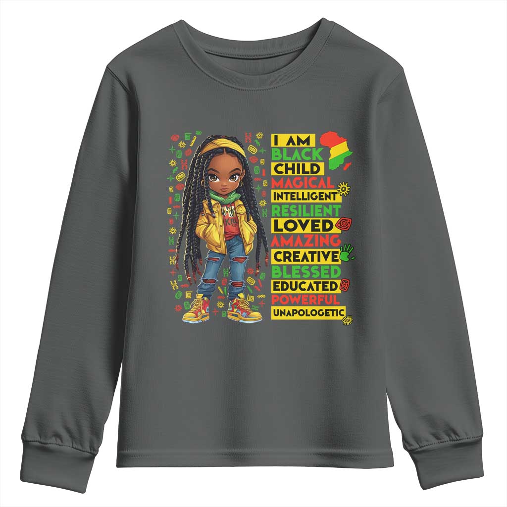 I Am Black Child Locd Girl Youth Sweatshirt African Pride Black History Month TS02