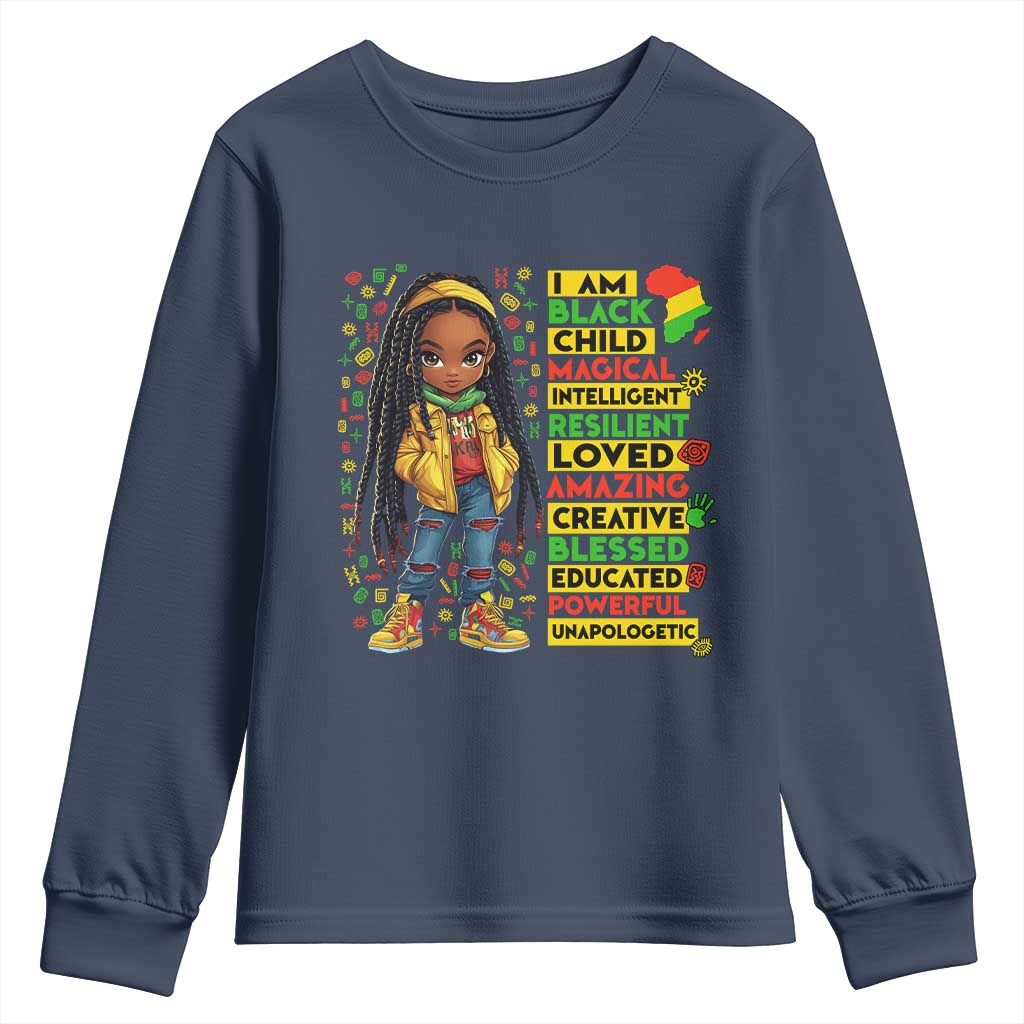 I Am Black Child Locd Girl Youth Sweatshirt African Pride Black History Month TS02