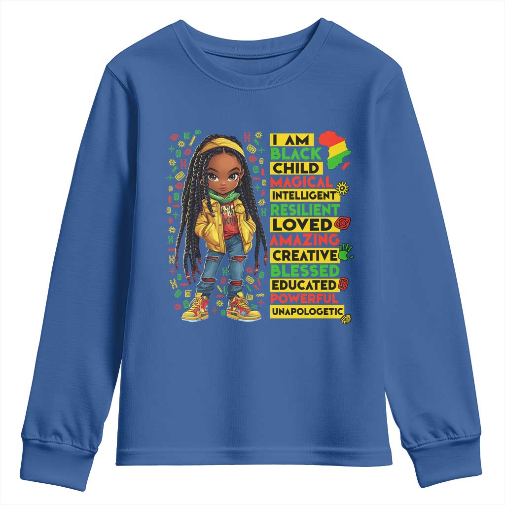 I Am Black Child Locd Girl Youth Sweatshirt African Pride Black History Month TS02