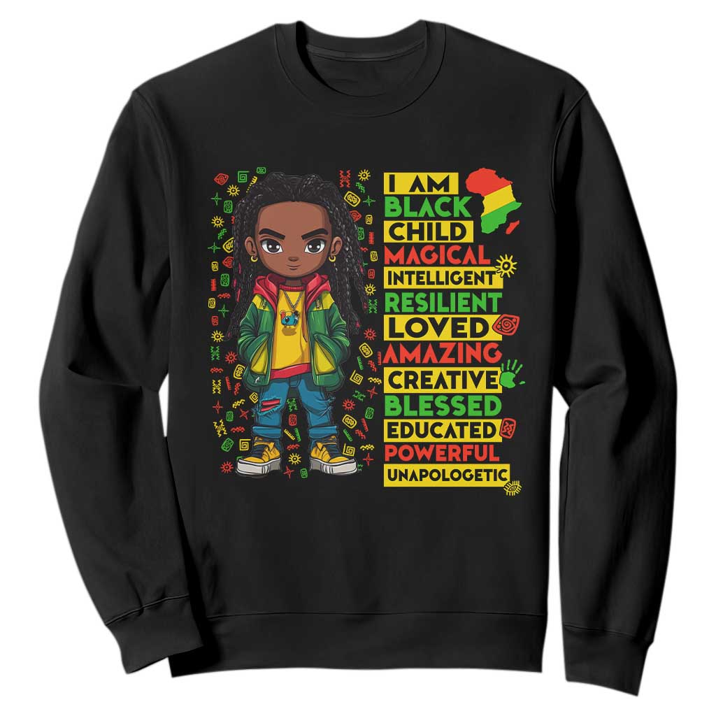 I Am Black Child Locd Boy Sweatshirt African Pride Black History Month TS02