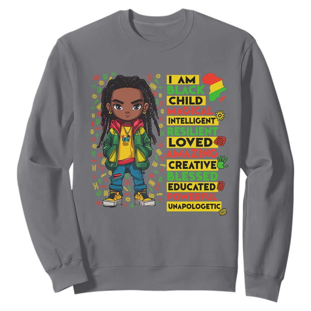 I Am Black Child Locd Boy Sweatshirt African Pride Black History Month TS02