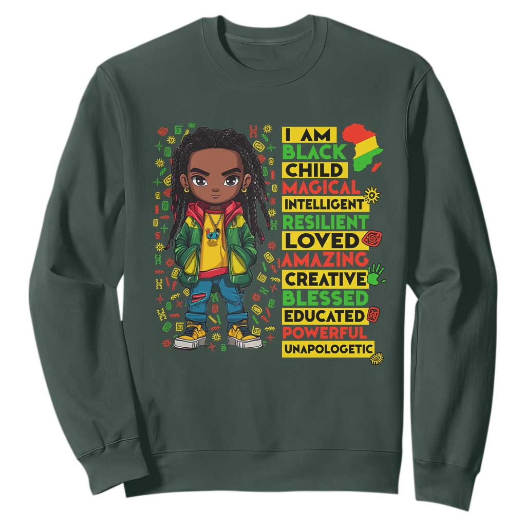I Am Black Child Locd Boy Sweatshirt African Pride Black History Month TS02