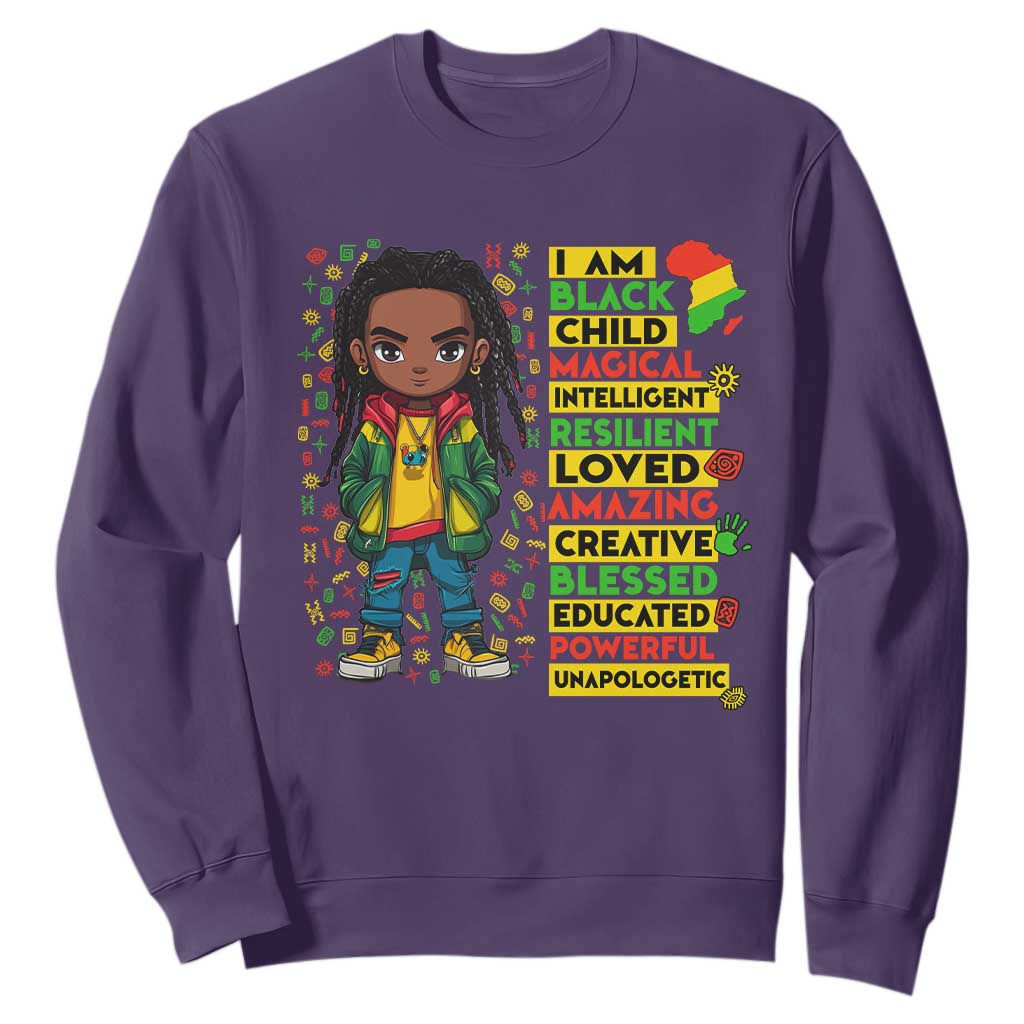 I Am Black Child Locd Boy Sweatshirt African Pride Black History Month TS02