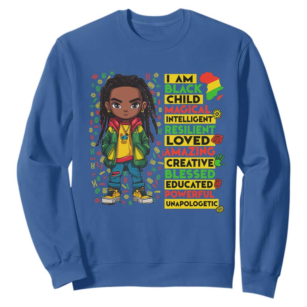 I Am Black Child Locd Boy Sweatshirt African Pride Black History Month TS02