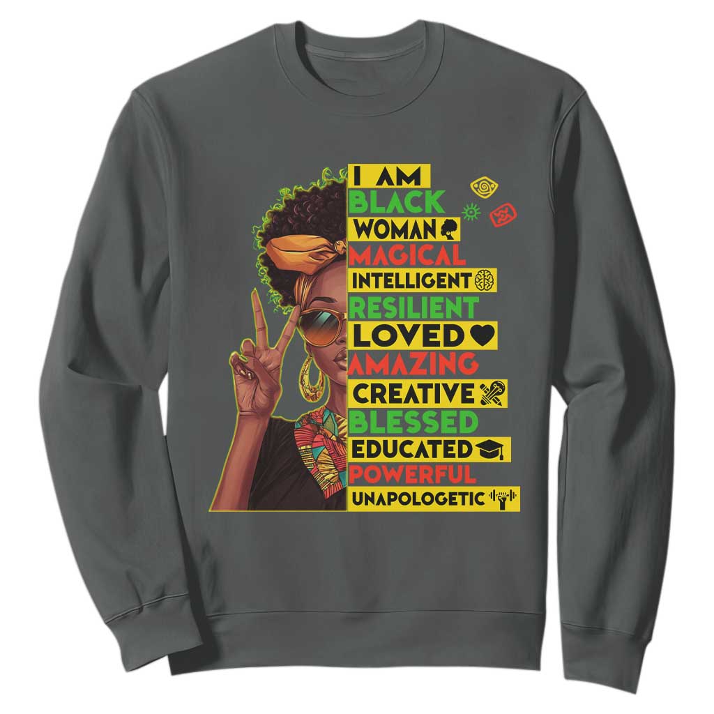 I Am Black Man Afro Sweatshirt African American Pride Black History Month TS02