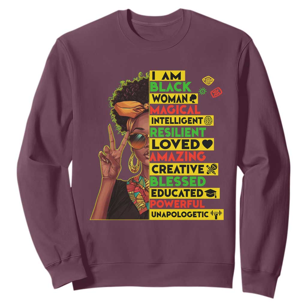 I Am Black Man Afro Sweatshirt African American Pride Black History Month TS02