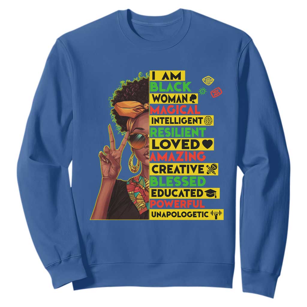 I Am Black Man Afro Sweatshirt African American Pride Black History Month TS02