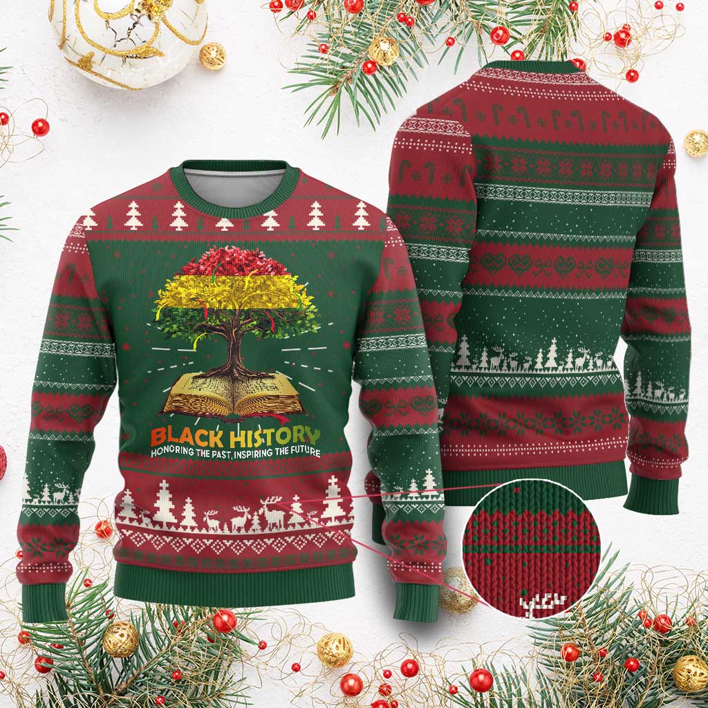 African Roots Pride Knit Sweatshirt Honoring The Past Inspiring The Future Black History Month TS02