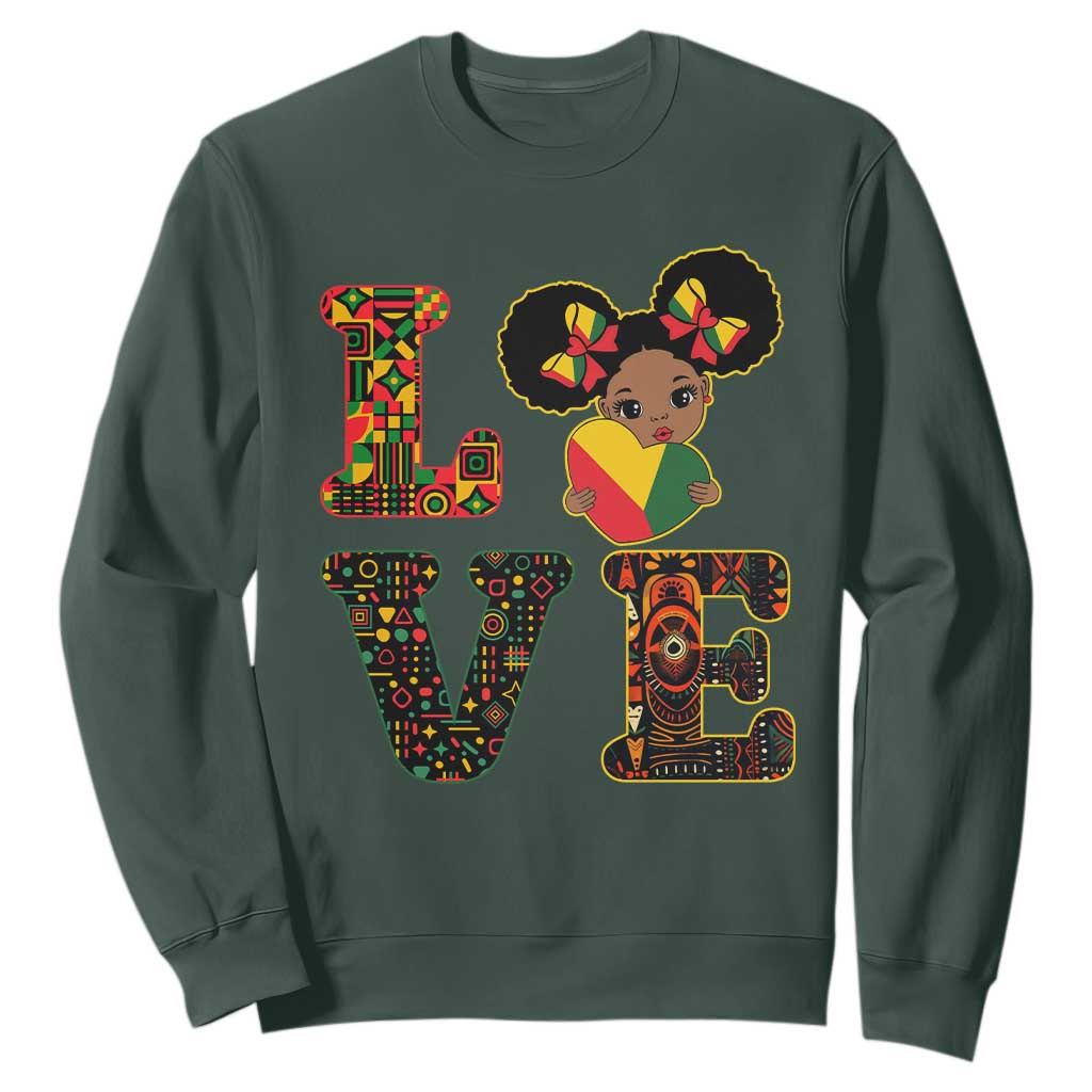 I Am Black Child Cute Girl Sweatshirt LOVE Black History Month Strong African Pride TS02