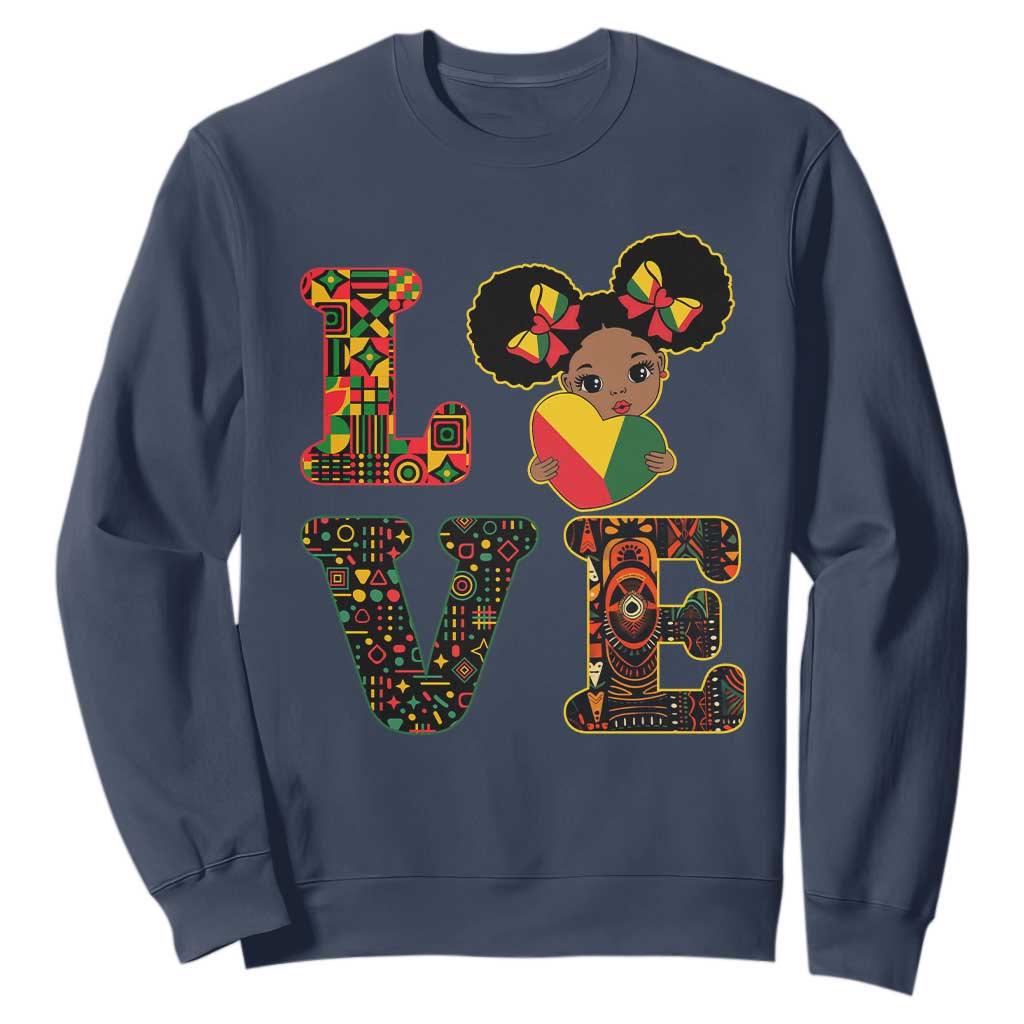I Am Black Child Cute Girl Sweatshirt LOVE Black History Month Strong African Pride TS02