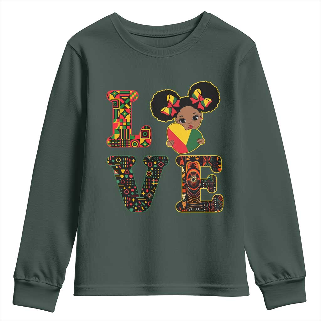 I Am Black Child Cute Girl Youth Sweatshirt LOVE Black History Month Strong African Pride TS02