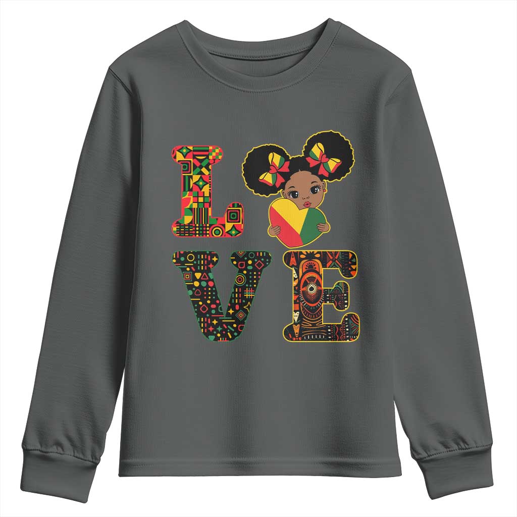 I Am Black Child Cute Girl Youth Sweatshirt LOVE Black History Month Strong African Pride TS02