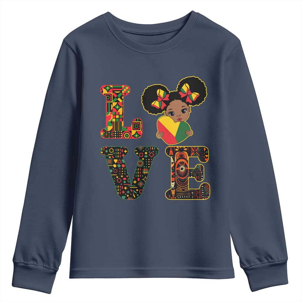I Am Black Child Cute Girl Youth Sweatshirt LOVE Black History Month Strong African Pride TS02
