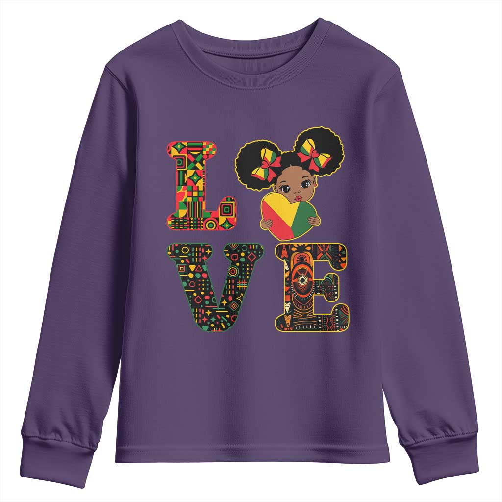 I Am Black Child Cute Girl Youth Sweatshirt LOVE Black History Month Strong African Pride TS02