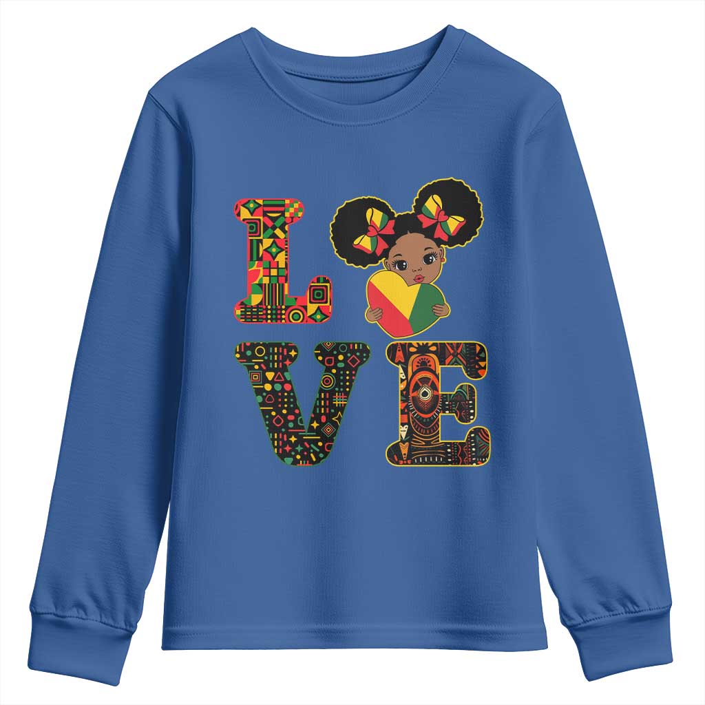 I Am Black Child Cute Girl Youth Sweatshirt LOVE Black History Month Strong African Pride TS02