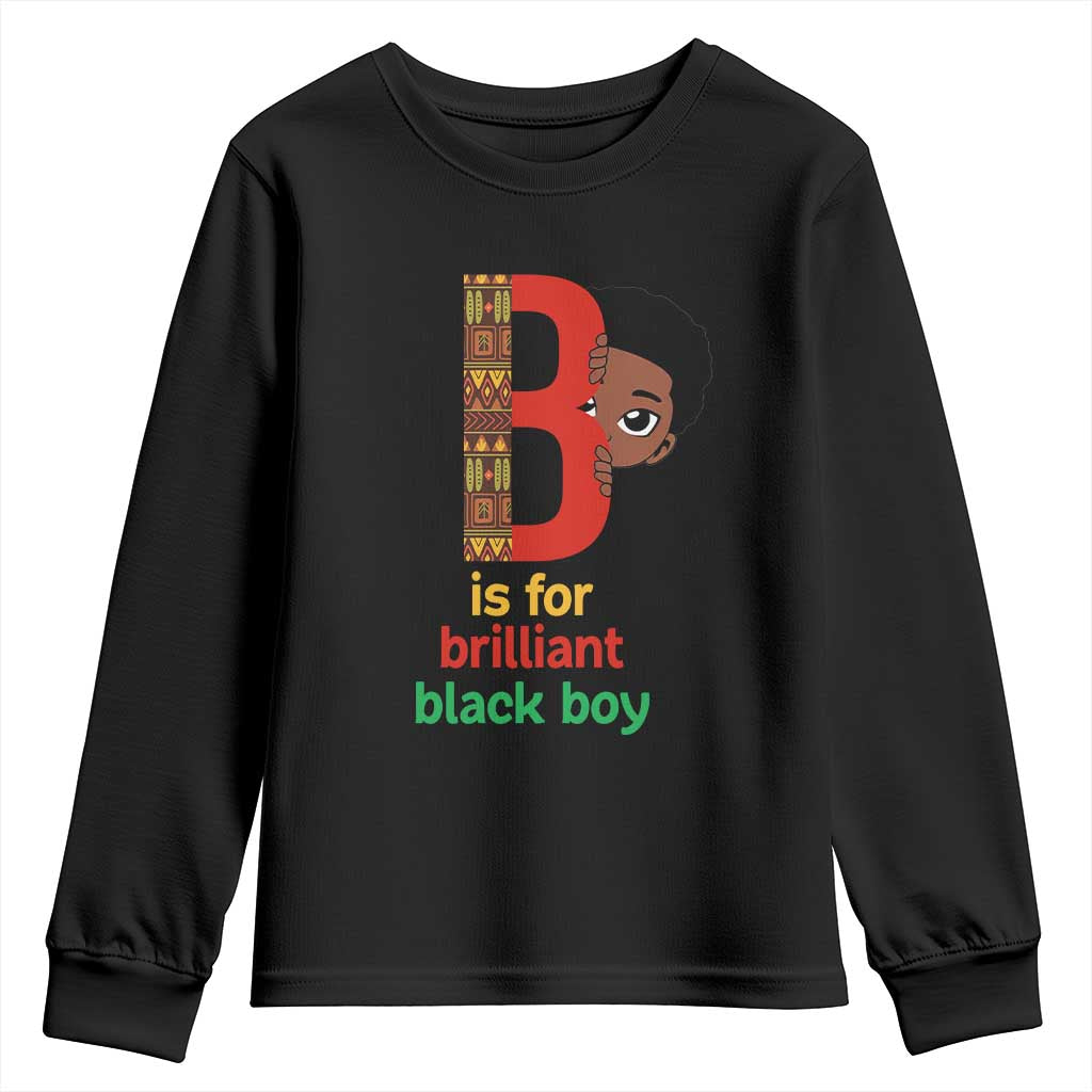 Black History Month Boy Youth Sweatshirt B Is For Brilliant HBCU Education TS02