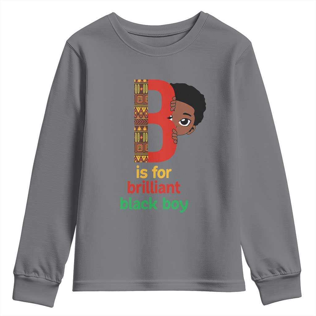 Black History Month Boy Youth Sweatshirt B Is For Brilliant HBCU Education TS02
