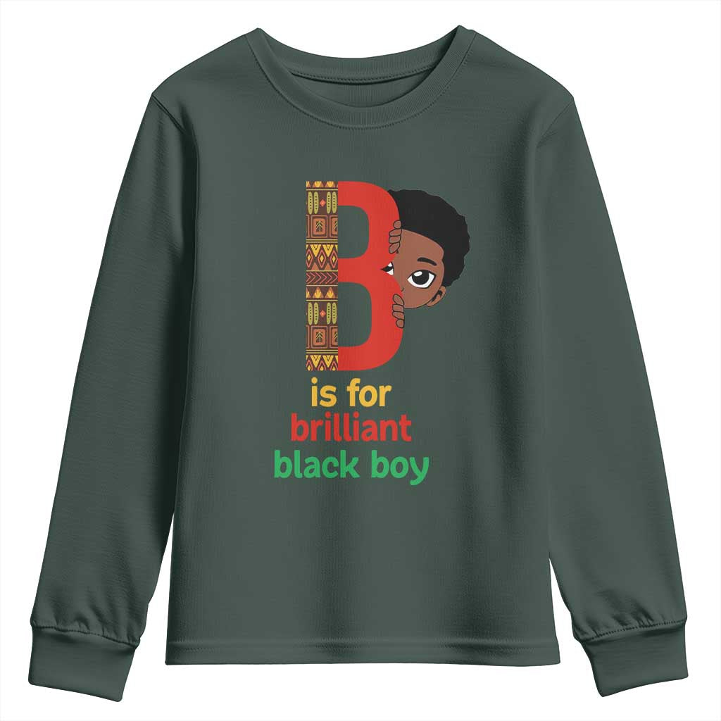 Black History Month Boy Youth Sweatshirt B Is For Brilliant HBCU Education TS02