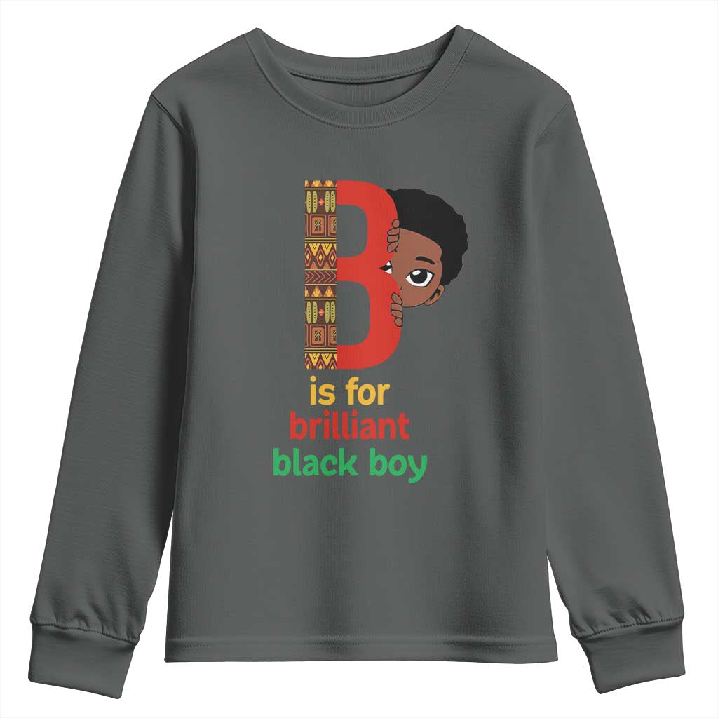 Black History Month Boy Youth Sweatshirt B Is For Brilliant HBCU Education TS02