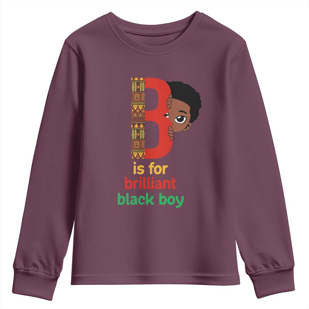 Black History Month Boy Youth Sweatshirt B Is For Brilliant HBCU Education TS02