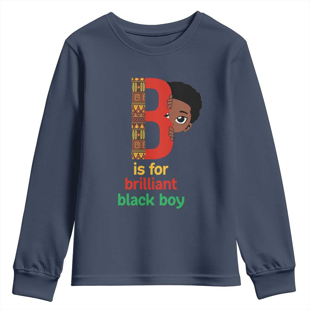 Black History Month Boy Youth Sweatshirt B Is For Brilliant HBCU Education TS02