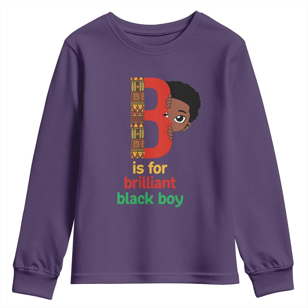 Black History Month Boy Youth Sweatshirt B Is For Brilliant HBCU Education TS02