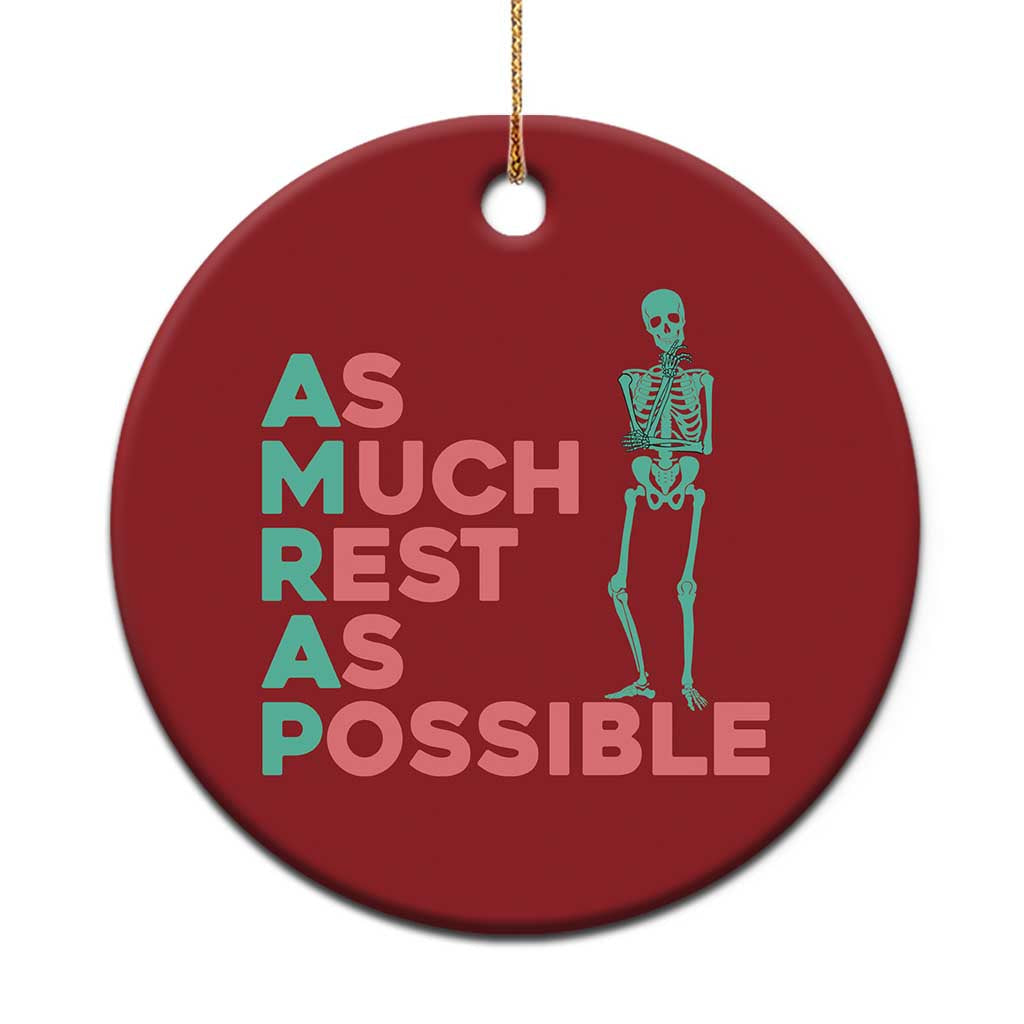 Workout Skeleton Christmas Ornament As Much Rest As Possible AMRAP Lazy Skeleton Funny Gym Quotes TS02