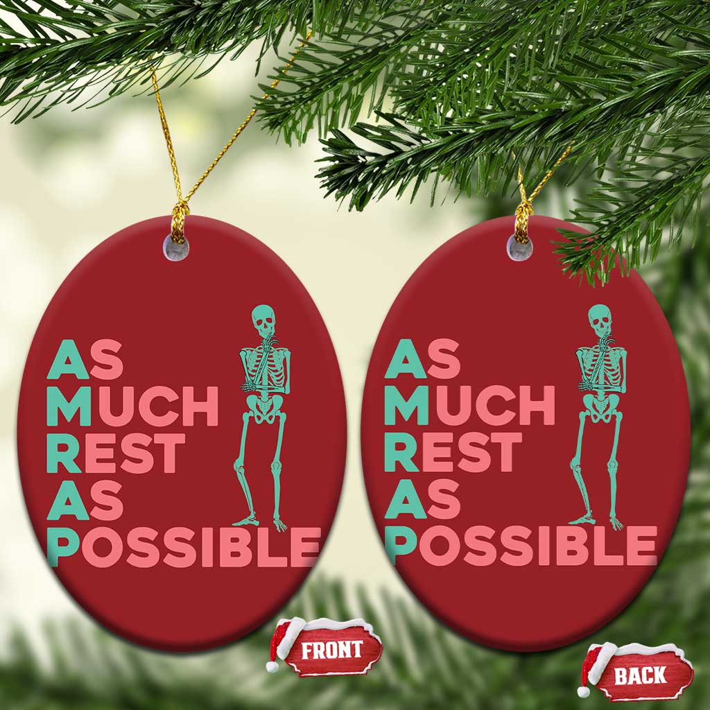 Workout Skeleton Christmas Ornament As Much Rest As Possible AMRAP Lazy Skeleton Funny Gym Quotes TS02