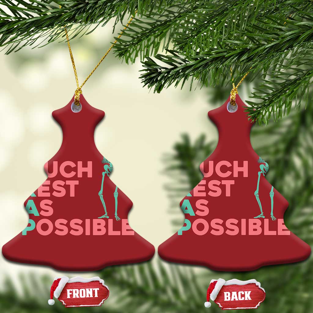 Workout Skeleton Christmas Ornament As Much Rest As Possible AMRAP Lazy Skeleton Funny Gym Quotes TS02