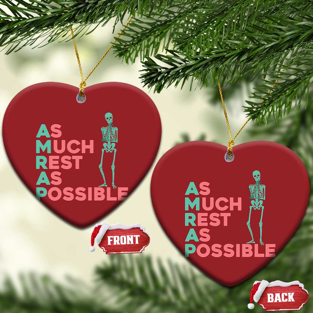 Workout Skeleton Christmas Ornament As Much Rest As Possible AMRAP Lazy Skeleton Funny Gym Quotes TS02