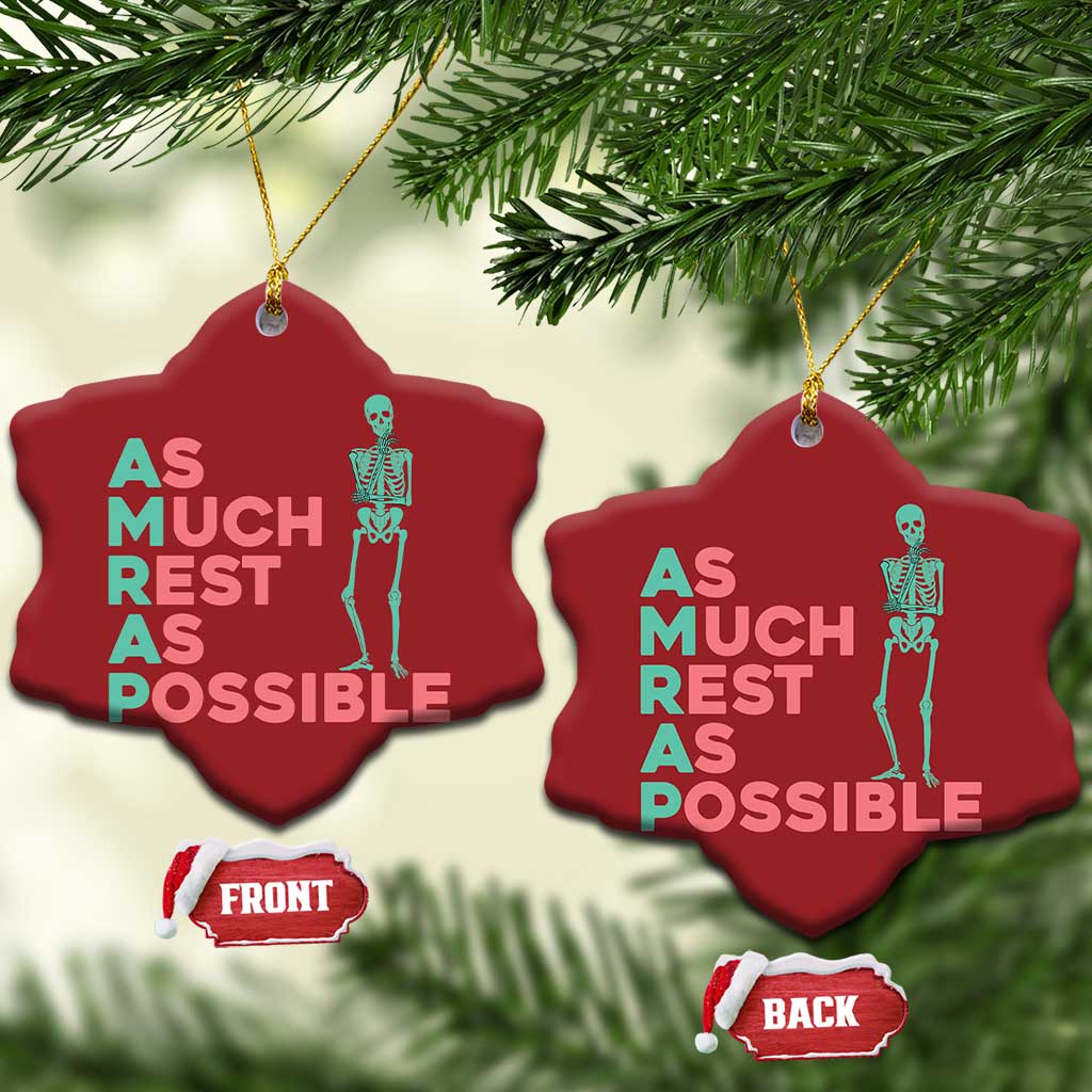 Workout Skeleton Christmas Ornament As Much Rest As Possible AMRAP Lazy Skeleton Funny Gym Quotes TS02