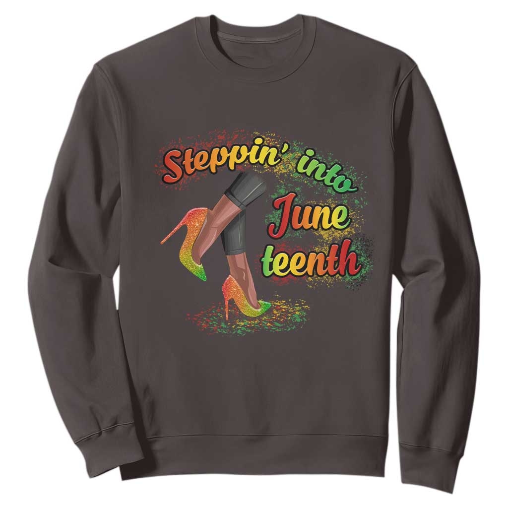 Stepping Into Juneteenth Sweatshirt High Heels African American Black History TS02
