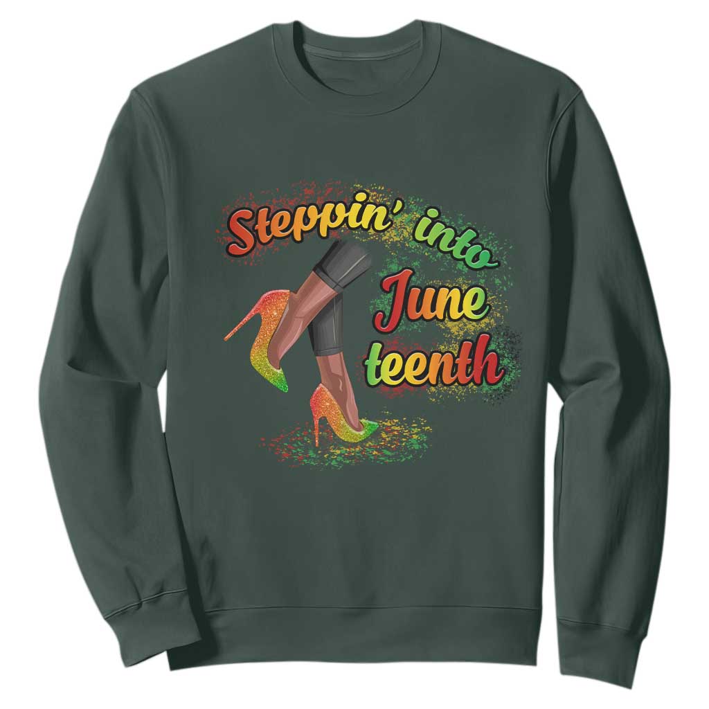 Stepping Into Juneteenth Sweatshirt High Heels African American Black History TS02