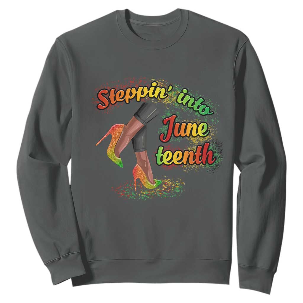 Stepping Into Juneteenth Sweatshirt High Heels African American Black History TS02