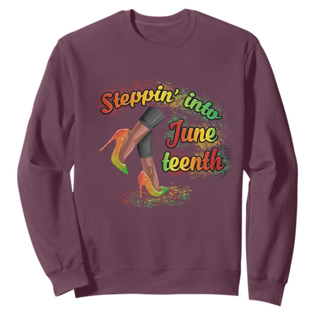 Stepping Into Juneteenth Sweatshirt High Heels African American Black History TS02