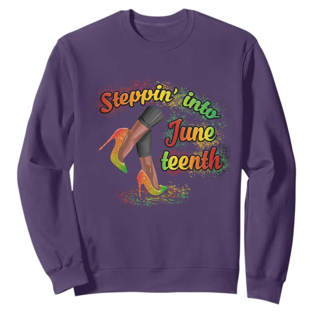 Stepping Into Juneteenth Sweatshirt High Heels African American Black History TS02