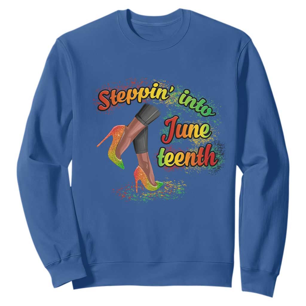 Stepping Into Juneteenth Sweatshirt High Heels African American Black History TS02
