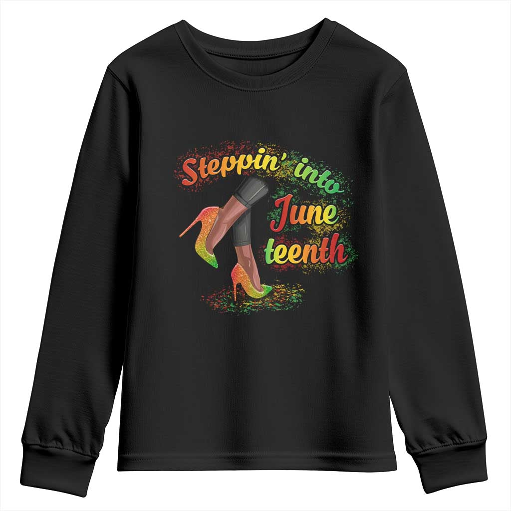 Stepping Into Juneteenth Youth Sweatshirt High Heels African American Black History TS02